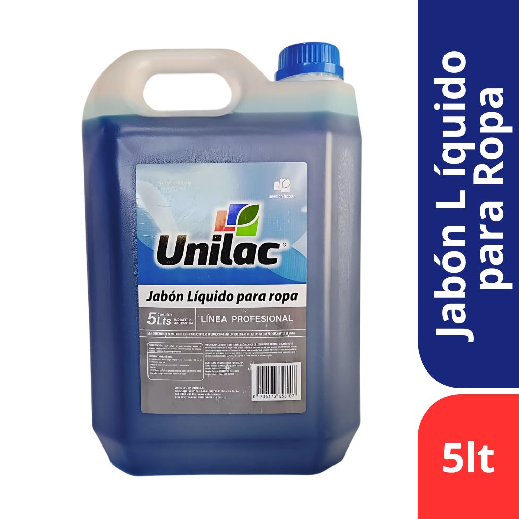 Jabón Líquido para Ropa UNILAC Azul 5lt - Tecno Milk Soluciones